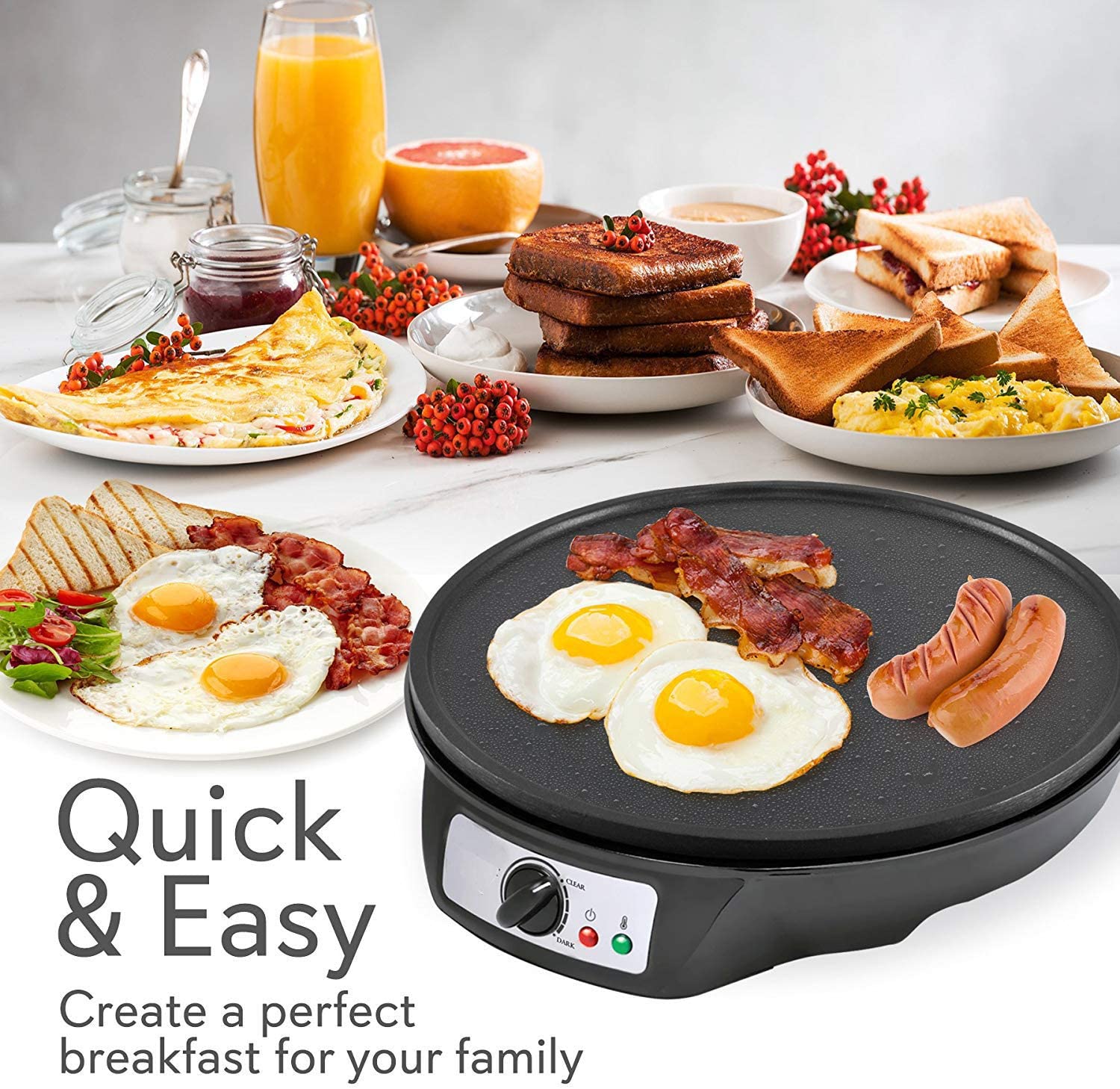  Crepe Maker Machine (Easy to Use), Pancake Griddle